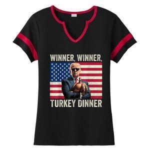 Humor Funny Trump Winner Winner Turkey Dinner Thanksgiving Ladies Halftime Notch Neck Tee