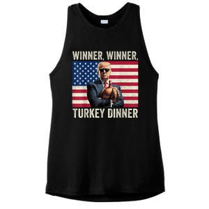 Humor Funny Trump Winner Winner Turkey Dinner Thanksgiving Ladies PosiCharge Tri-Blend Wicking Tank