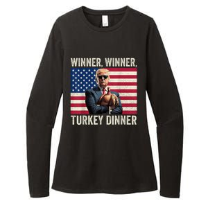 Humor Funny Trump Winner Winner Turkey Dinner Thanksgiving Womens CVC Long Sleeve Shirt