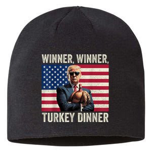 Humor Funny Trump Winner Winner Turkey Dinner Thanksgiving Sustainable Beanie