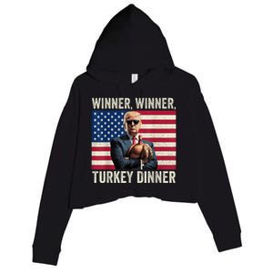 Humor Funny Trump Winner Winner Turkey Dinner Thanksgiving Crop Fleece Hoodie