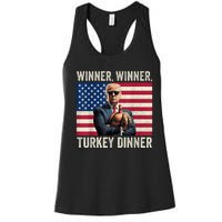 Humor Funny Trump Winner Winner Turkey Dinner Thanksgiving Women's Racerback Tank