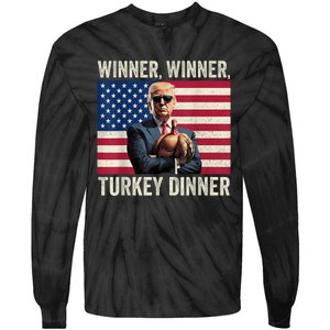 Humor Funny Trump Winner Winner Turkey Dinner Thanksgiving Tie-Dye Long Sleeve Shirt