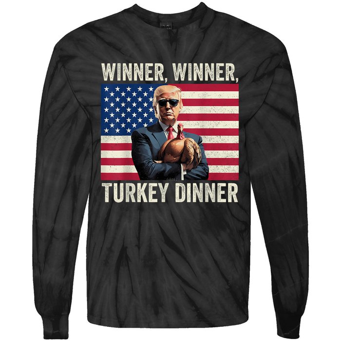 Humor Funny Trump Winner Winner Turkey Dinner Thanksgiving Tie-Dye Long Sleeve Shirt