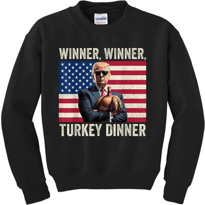 Humor Funny Trump Winner Winner Turkey Dinner Thanksgiving Kids Sweatshirt