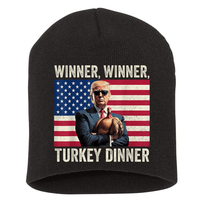 Humor Funny Trump Winner Winner Turkey Dinner Thanksgiving Short Acrylic Beanie