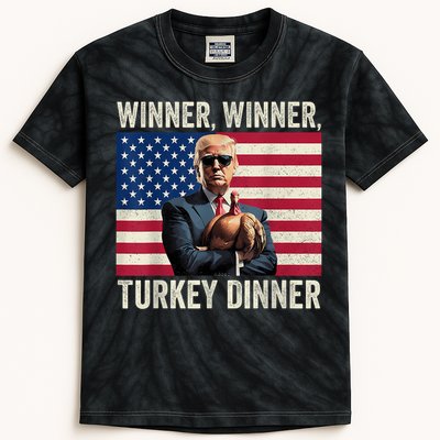 Humor Funny Trump Winner Winner Turkey Dinner Thanksgiving Kids Tie-Dye T-Shirt