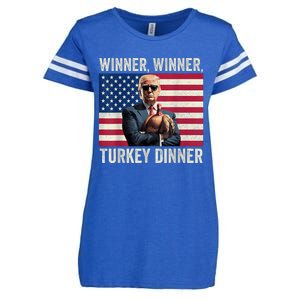 Humor Funny Trump Winner Winner Turkey Dinner Thanksgiving Enza Ladies Jersey Football T-Shirt