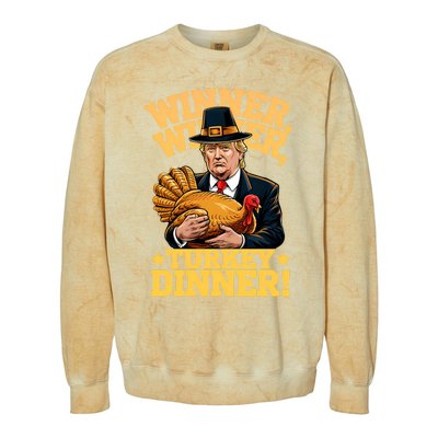 Humor Funny Trump Winner Winner Turkey Dinner Thanksgiving Sweatshirt Colorblast Crewneck Sweatshirt