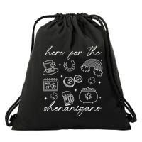 Here For The Shenanigans St Patricks Day Drawstring Bag