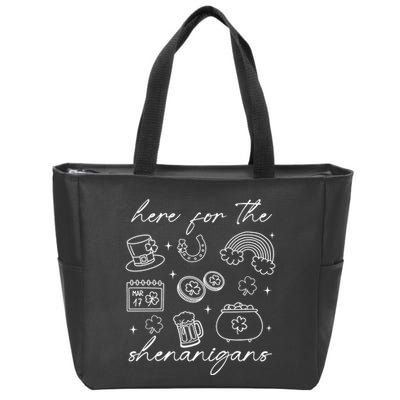Here For The Shenanigans St Patricks Day Zip Tote Bag