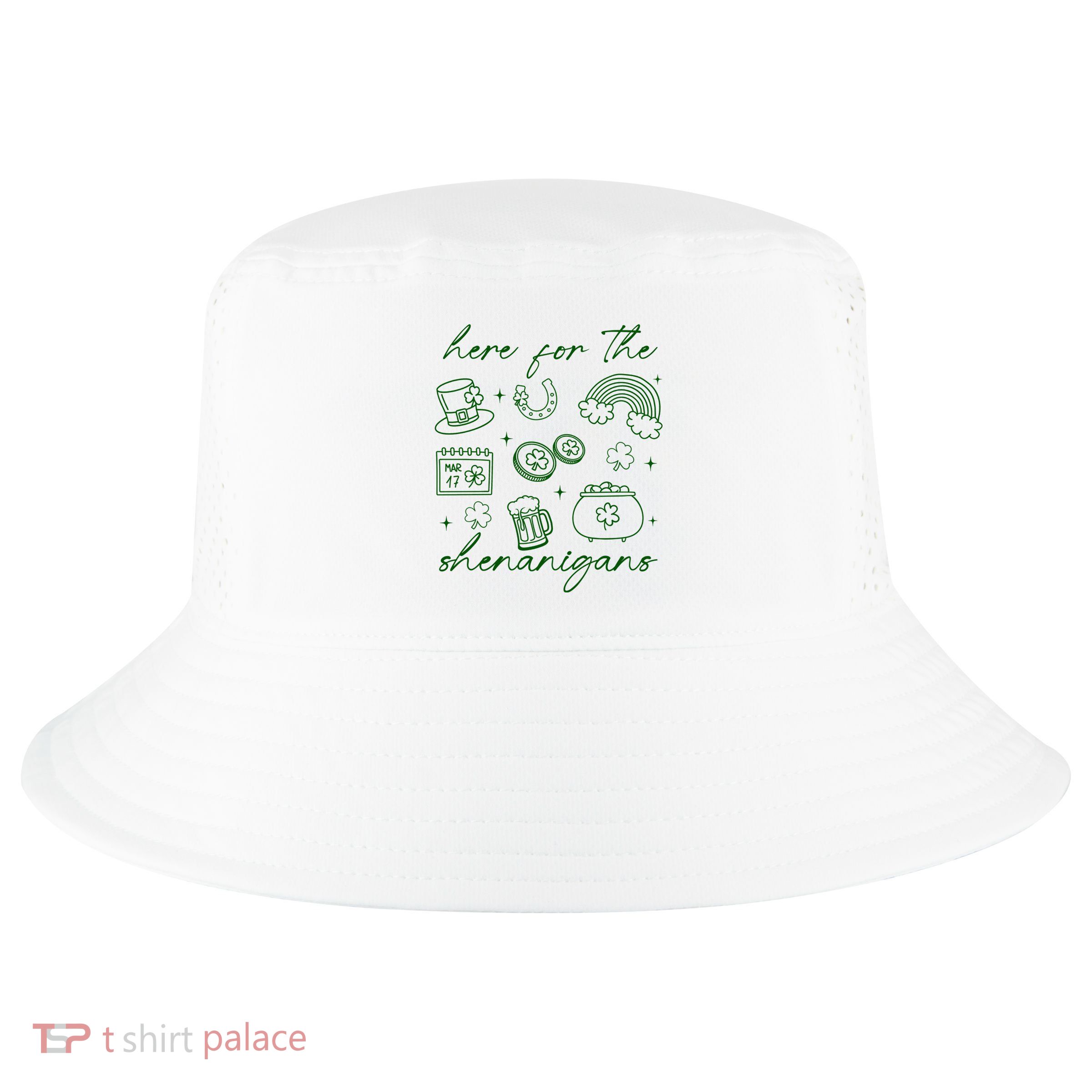Here For The Shenanigans St Patricks Day Cool Comfort Performance Bucket Hat