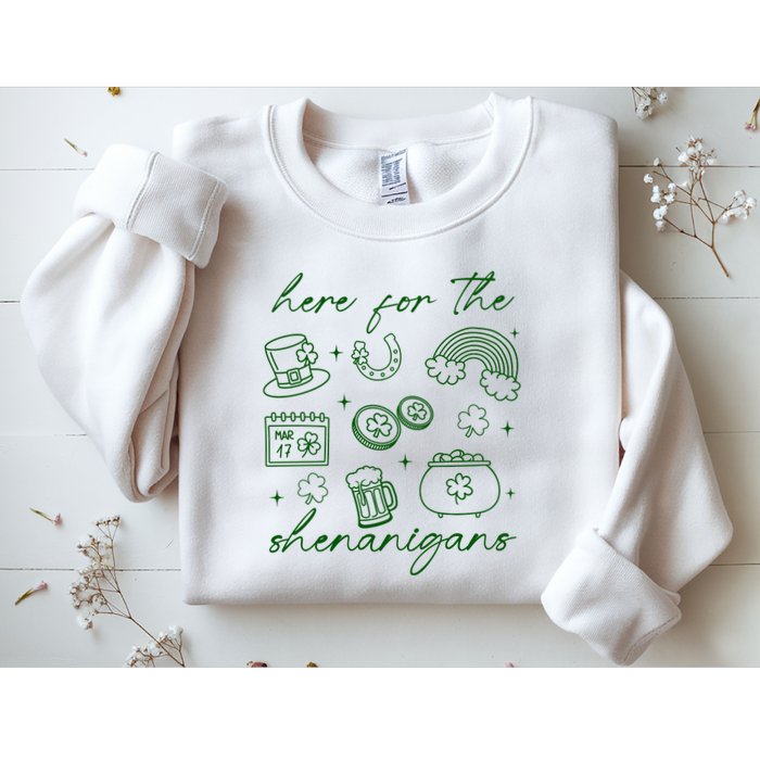 Here For The Shenanigans St Patricks Day Sweatshirt