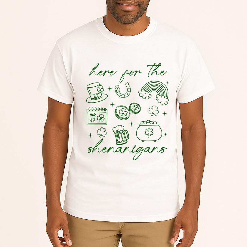 Here For The Shenanigans St Patricks Day Tall T-Shirt