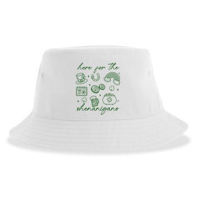 Here For The Shenanigans St Patricks Day Sustainable Bucket Hat