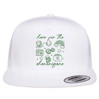 Here For The Shenanigans St Patricks Day Flatbill Hat