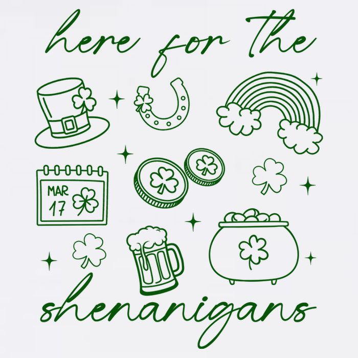 Here For The Shenanigans St Patricks Day Flatbill Hat