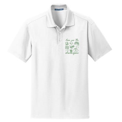 Here For The Shenanigans St Patricks Day Dry Zone Grid Polo