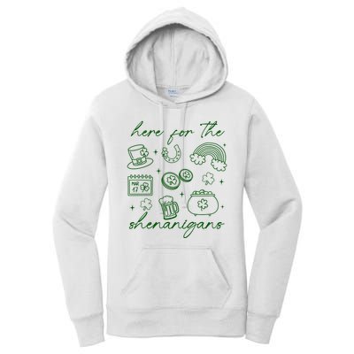 Here For The Shenanigans St Patricks Day Women's Pullover Hoodie