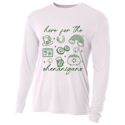 Here For The Shenanigans St Patricks Day Cooling Performance Long Sleeve Crew