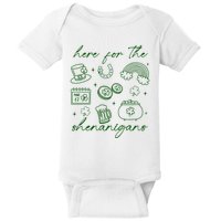Here For The Shenanigans St Patricks Day Baby Bodysuit