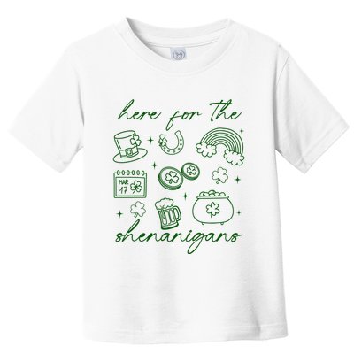 Here For The Shenanigans St Patricks Day Toddler T-Shirt