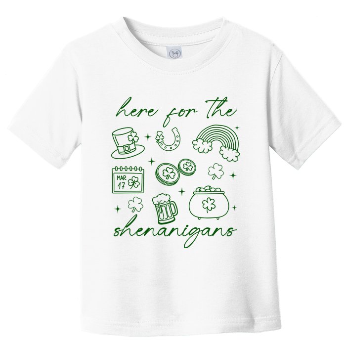 Here For The Shenanigans St Patricks Day Toddler T-Shirt
