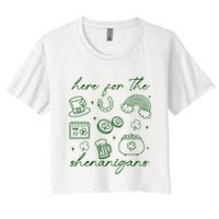 Here For The Shenanigans St Patricks Day Crop Top