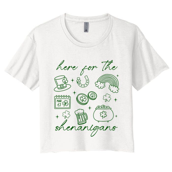 Here For The Shenanigans St Patricks Day Crop Top