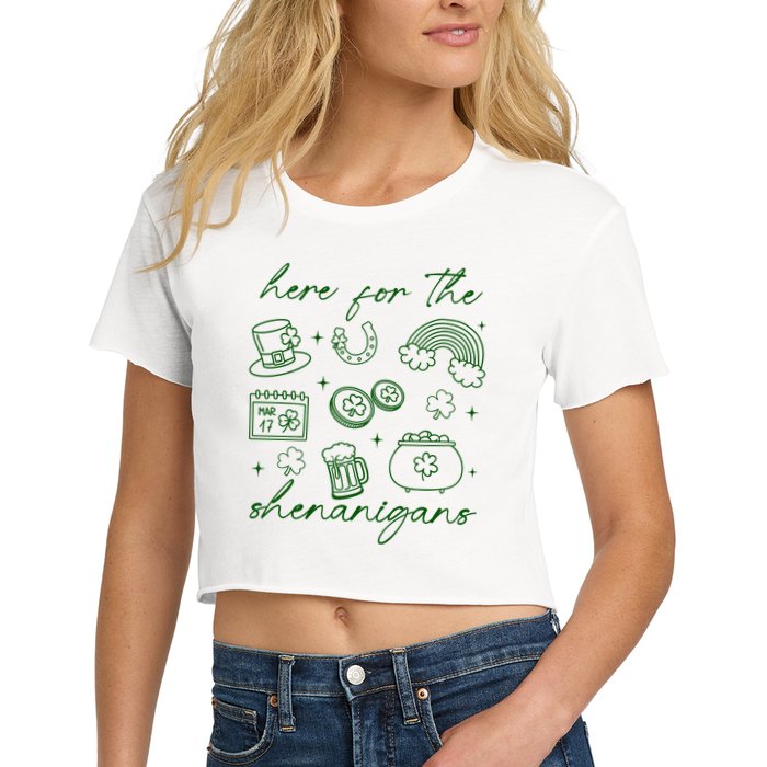 Here For The Shenanigans St Patricks Day Crop Top