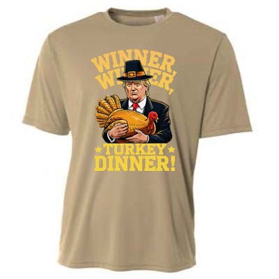 Humor Funny Trump Winner Winner Turkey Dinner Thanksgiving Cooling Performance Crew T-Shirt