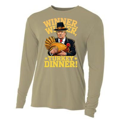 Humor Funny Trump Winner Winner Turkey Dinner Thanksgiving Cooling Performance Long Sleeve Crew