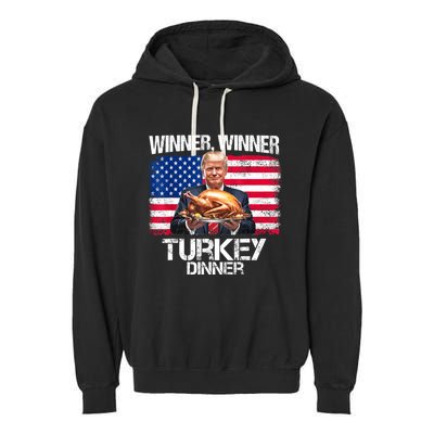 Humor Funny Trump Winner Winner Turkey Dinner Thanksgiving Garment-Dyed Fleece Hoodie