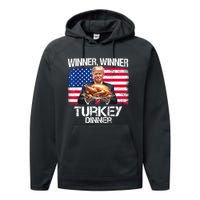 Humor Funny Trump Winner Winner Turkey Dinner Thanksgiving Performance Fleece Hoodie