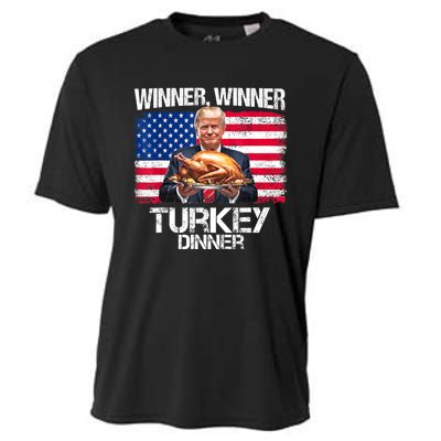 Humor Funny Trump Winner Winner Turkey Dinner Thanksgiving Cooling Performance Crew T-Shirt