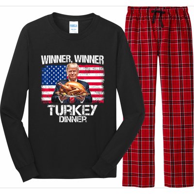 Humor Funny Trump Winner Winner Turkey Dinner Thanksgiving Long Sleeve Pajama Set