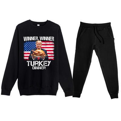 Humor Funny Trump Winner Winner Turkey Dinner Thanksgiving Premium Crewneck Sweatsuit Set