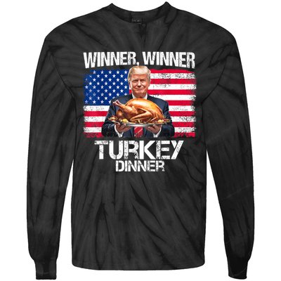 Humor Funny Trump Winner Winner Turkey Dinner Thanksgiving Tie-Dye Long Sleeve Shirt