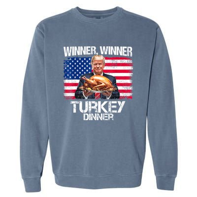 Humor Funny Trump Winner Winner Turkey Dinner Thanksgiving Garment-Dyed Sweatshirt