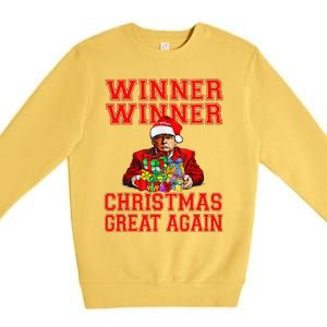 Humor Funny Trump Winner Winner Christmas Great Again Premium Crewneck Sweatshirt