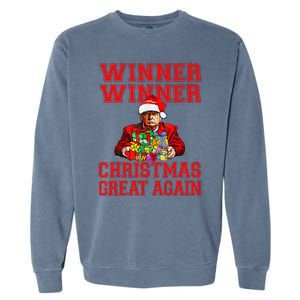 Humor Funny Trump Winner Winner Christmas Great Again Garment-Dyed Sweatshirt