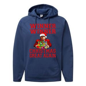 Humor Funny Trump Winner Winner Christmas Great Again Performance Fleece Hoodie