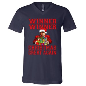 Humor Funny Trump Winner Winner Christmas Great Again V-Neck T-Shirt