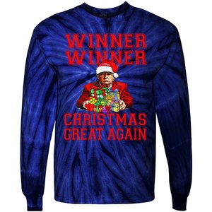 Humor Funny Trump Winner Winner Christmas Great Again Tie-Dye Long Sleeve Shirt