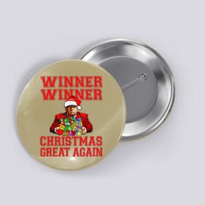 Humor Funny Trump Winner Winner Christmas Great Again Button