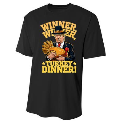 Humor Funny Trump Winner Winner Turkey Dinner Thanksgiving Performance Sprint T-Shirt