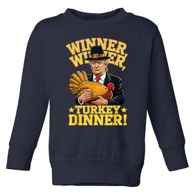 Humor Funny Trump Winner Winner Turkey Dinner Thanksgiving Toddler Sweatshirt