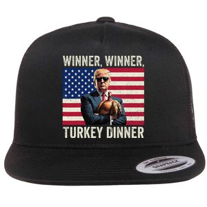 Humor Funny Trump Winner Winner Turkey Dinner Thanksgiving Flat Bill Trucker Hat