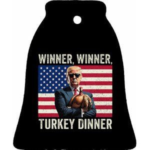 Humor Funny Trump Winner Winner Turkey Dinner Thanksgiving Ceramic Bell Ornament