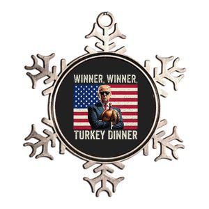 Humor Funny Trump Winner Winner Turkey Dinner Thanksgiving Metallic Star Ornament